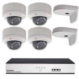 A-cam actie set 4 x Dome + recorder  (3 megapixel)